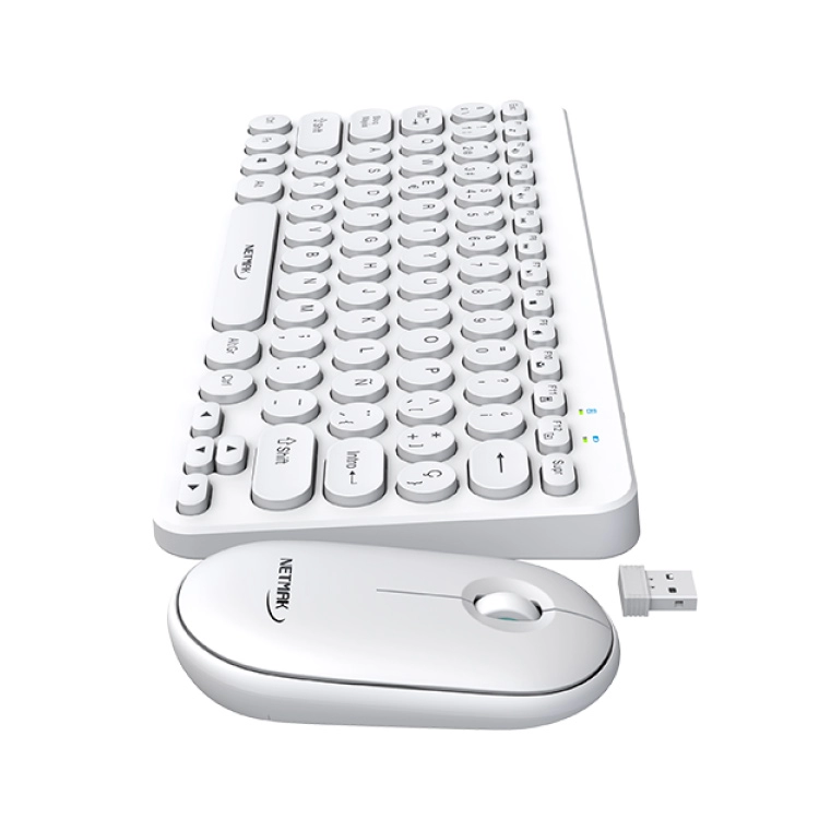 Combo Netmak Inalambrico Teclado + Mouse Blanco Art.NM-KB850-W